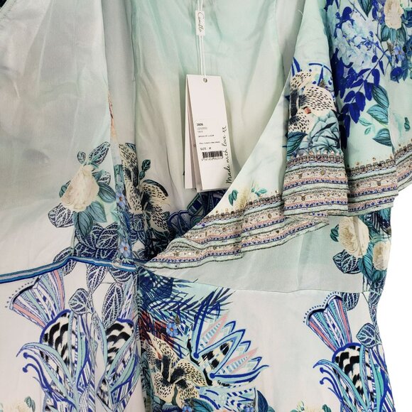 NWT Camilla Frill Sleeve Long Maxi Dress Wings of Luxor Blue Crystal Embellished - Picture 11 of 16